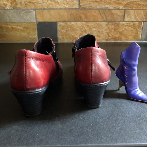 Burgundy slip on block heels, Rieker Sz EU37 - Picture 7 of 12